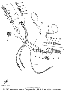 XT350SC (CA ED.) Руль -тросы