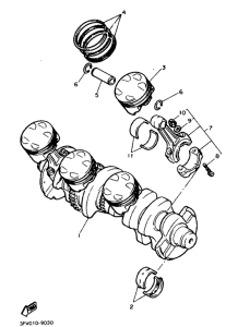 FZR750RW Коленчатый вал и поршни