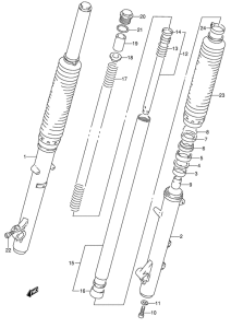 DR650 Вилка передней оси