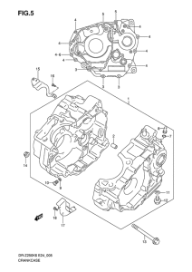 DR-Z250 Картер двигателя