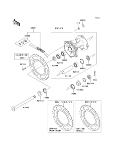 KX125 Задняя ступица колеса