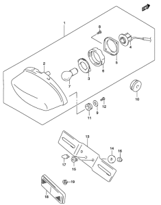GZ125 Задний комбинированный сигнал