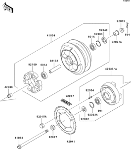 VN800 Заднее колесо и цепь