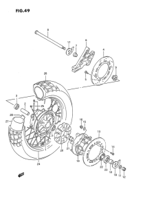 DR650 Rear wheel complete assy
