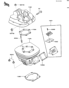 KX500 Cylinder head / cylinder / reed valve