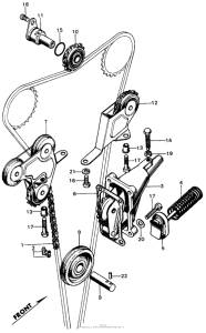 CB450 Cam chain + tensioner + guideroller