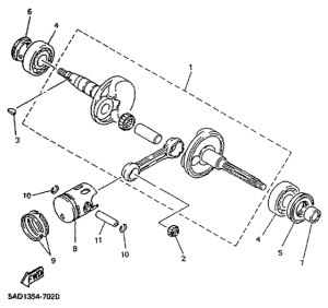 YN50R Коленчатый вал и поршни