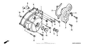 XR400R Крышка картера левая