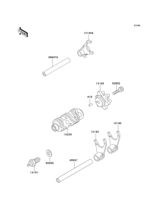 KL250 Валы и вилки переключения передач