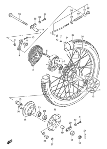 AX115 Rear wheel complete assy