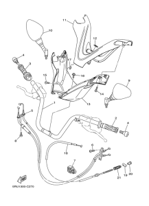 YP400 Steering handle & cable