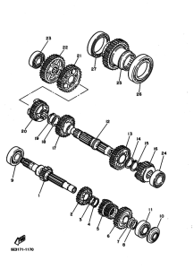 XV1100 Трансмиссия