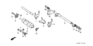 CG125 Gearshift drum / shift fork