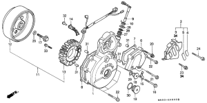 NX650 Left crankcase cover /  generator
