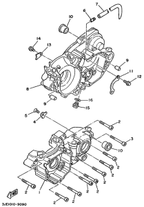 YZ250 Картер двигателя