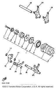 XT350B Shift cam - fork