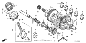  Коленчатый вал и поршни