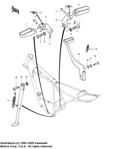 KD175 Footrests / stand / brake pedal