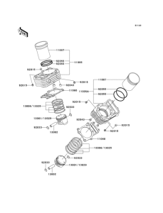 VN800 Цилиндр и поршни