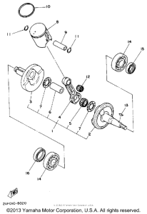 YZ80D Коленвал,поршни