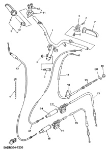YN50R Steering handle. cable