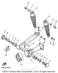 XV700L Подвеска задние амортизаторы