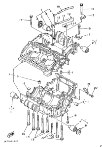 TZR250 Картер двигателя