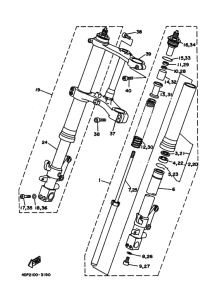 TZ250 Вилка передней оси