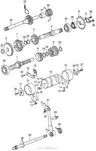 ST90 Transmission + gearshift drum