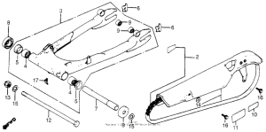 CB900 Swingarm + chain case