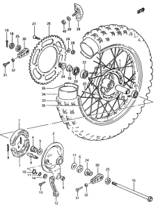 RM500 Rear wheel complete assy