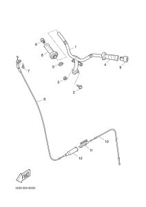 YQ50L Steering handle & cable