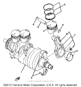 XS850G Коленчатый вал и Поршень