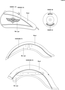 VN800 Decals(red / beige)(vn800-b5)