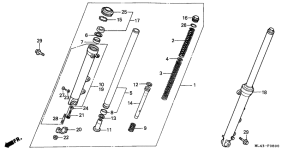 CB450S Вилка передней оси