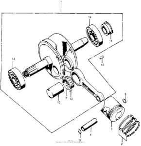 CT90 Коленчатый вал и поршни