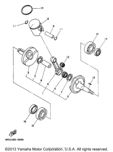 YZ80J1 Коленчатый вал и Поршень