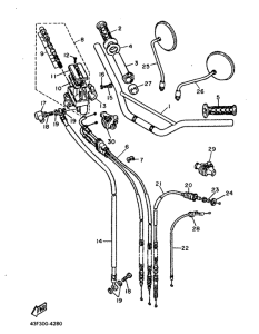 XT600 Steering handle. cable