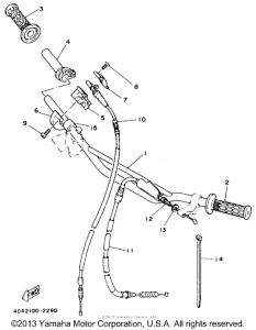 YZ125E Руль -тросы