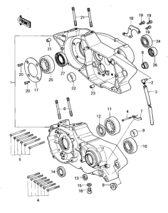 KDX420 Картер двигателя
