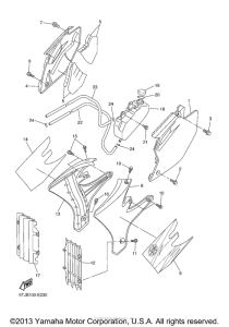 WR250F Боковые обтекатели
