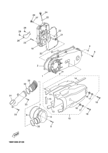 YP125R Крышка картера двигателя