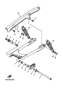YBR125ED Задний рычаг и подвеска