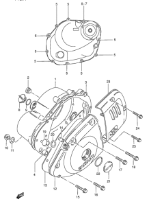 GN125 Crankcase cover ass`y  (v