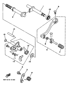 TT250R Вал переключения