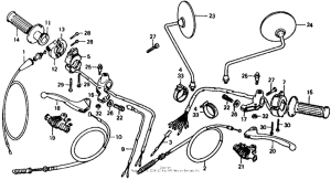 XL125 Handle lever + switch 76-78