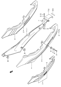 GS500 Обтекатель задний