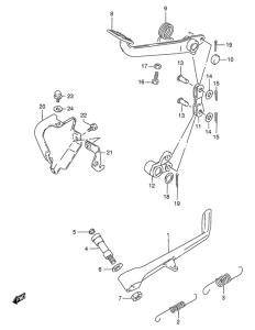 VS800 Prop stand - rear brake