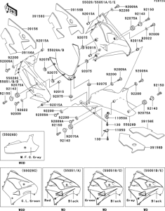 ZX900 Cowling lowers(1 / 2)(zx900-e2p)