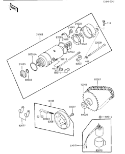 KZ250 Starter motor / starter clutch